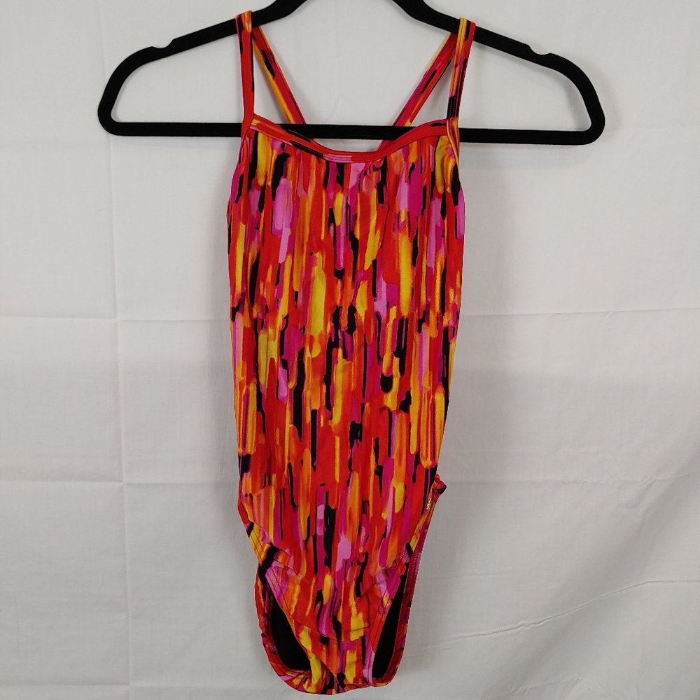 Girls Speedo Flyback One Piece Pro LT Vibrant Swimsuit Size 6/32